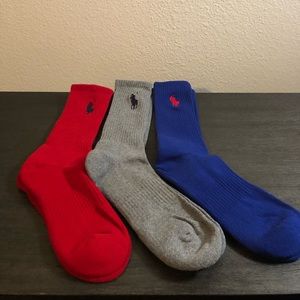 Polo Ralph Lauren 3 Pairs Classic Sport Crew Socks NWOT